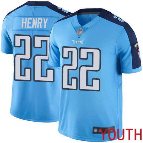 Tennessee Titans Limited Light Blue Youth Derrick Henry Jersey NFL Football #22 Rush Vapor Untouchable